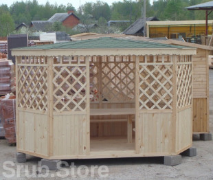 Беседка дачная 2,3х4 м